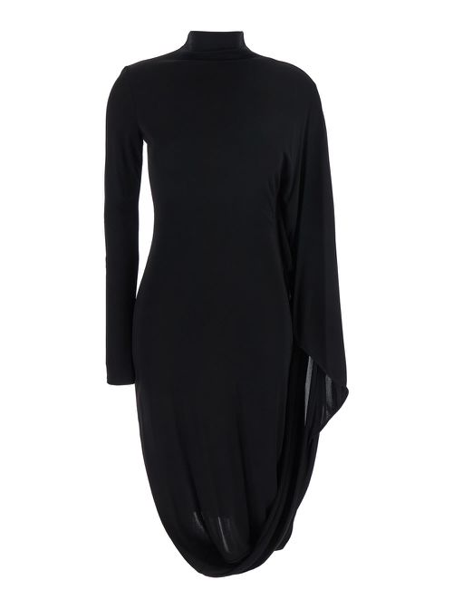 Crepe Jersey Cape Dress