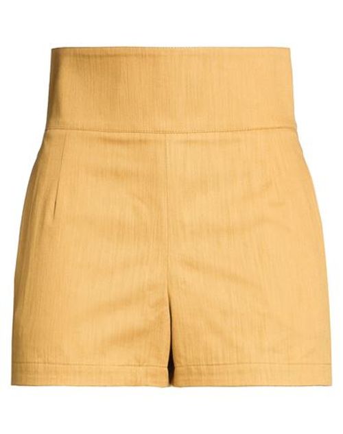 Woman Shorts & Bermuda Shorts Mustard Size 0 Cotton