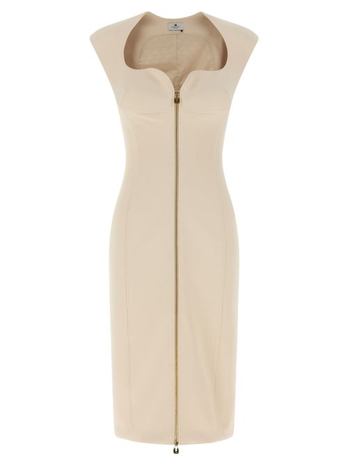 Heart-Shaped Neckline Dress Dresses Beige