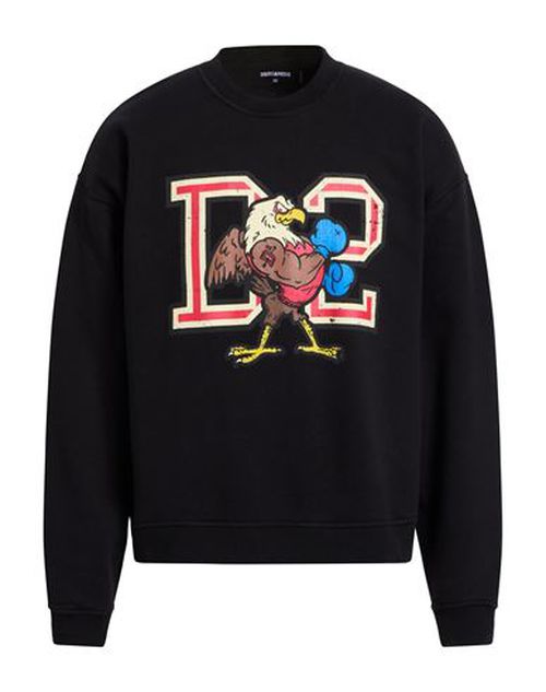 Man Sweatshirt Black Size L Cotton