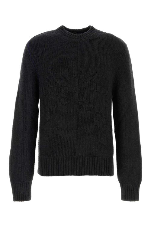 100% Cashmere Crew-Neck Sweater — Gray