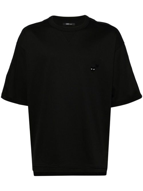 Love panther hand rope T-shirt - Black
