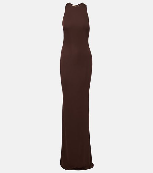 Maha beaded open-back jersey gown