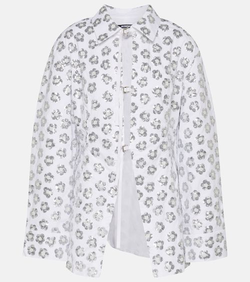 Lavoir sequinned cotton-blend shirt