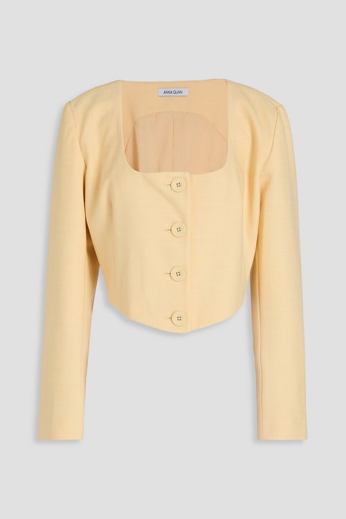 Maggie cropped twill top - White - UK 12