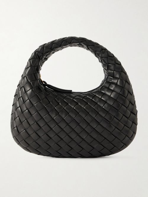 Intrecciato Leather Tote - Black