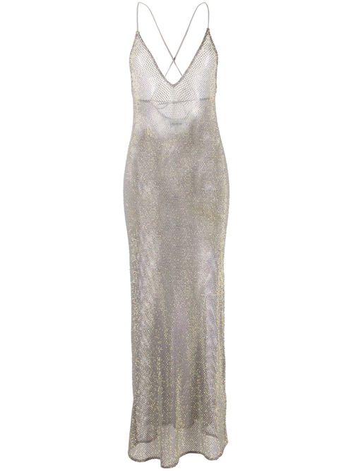 Embellished mesh midi dress - Grey