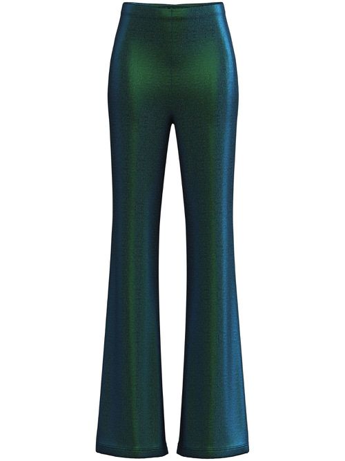 Lurex flared trousers - Green