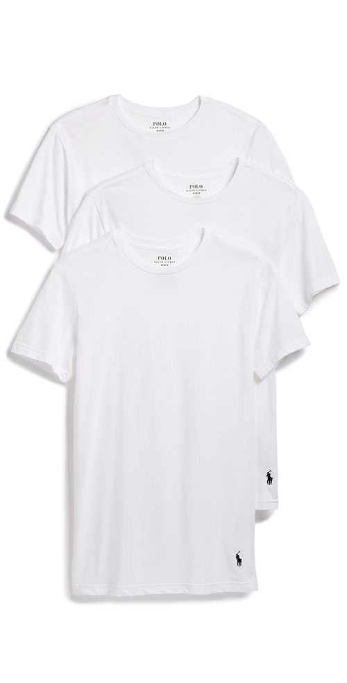 Slim Fit Cotton Crew Tee 3 Pack White