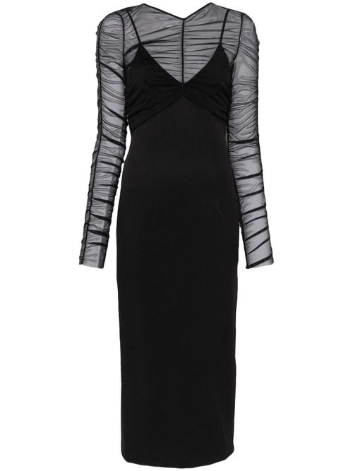 Layered midi dress - Black