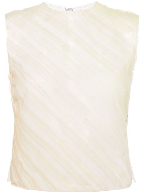 Pleated tulle tank top - Green