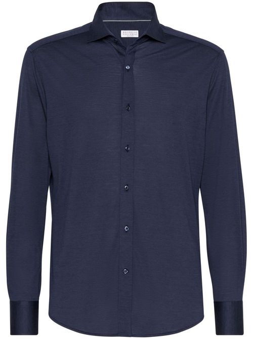 Shirt With Spread Collar