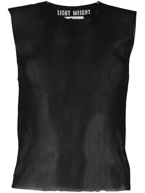 2000s sheer-panel T-shirt - Black