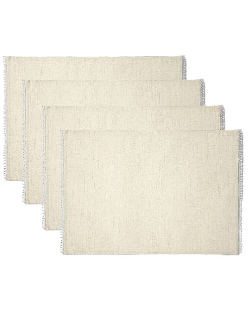 Set Of 4 French Perle Solid Placemats