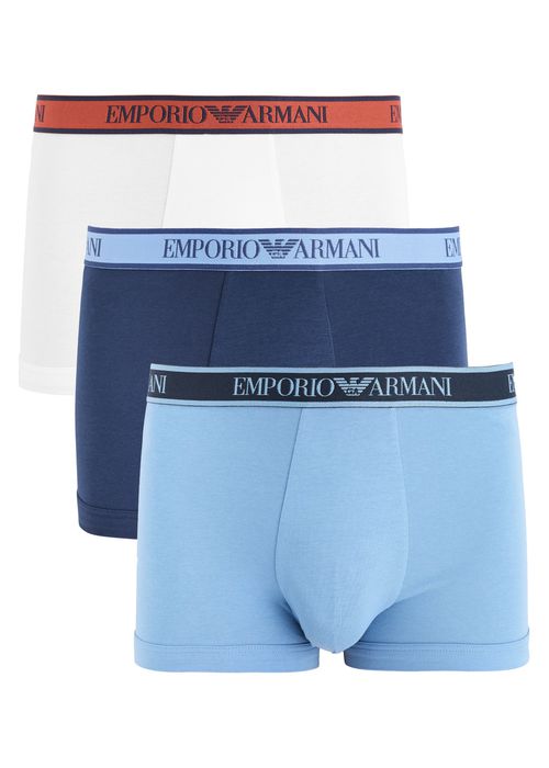 Logo Stretch-cotton Trunks - set of Three - Blue - S