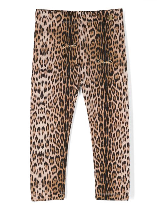 Leopard-print cotton leggings - Neutrals