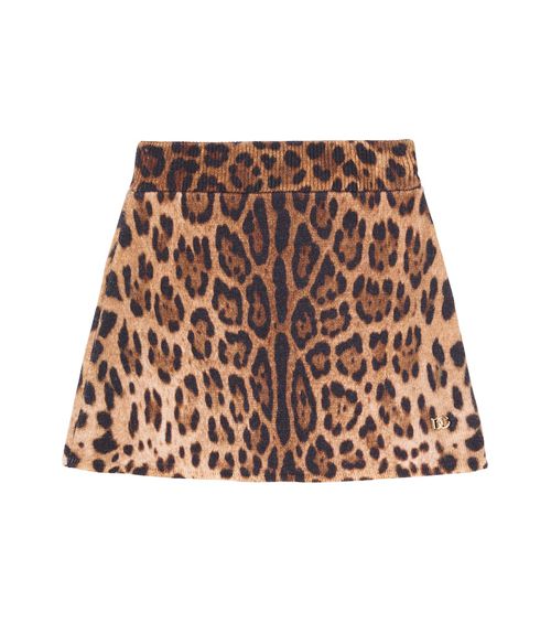 Leopard-print virgin wool shorts