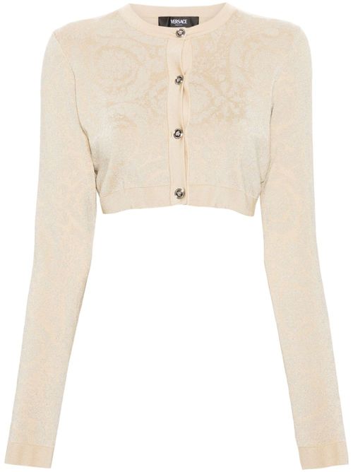 Barocco lurex cropped cardigan