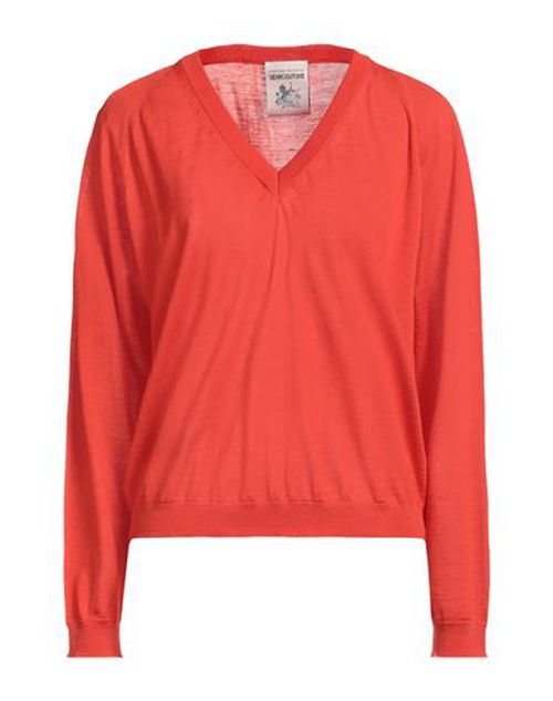 Woman Sweater Tomato red Size L Virgin Wool