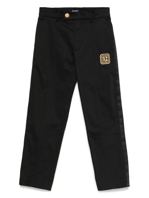 Embroidered-logo trousers - Black