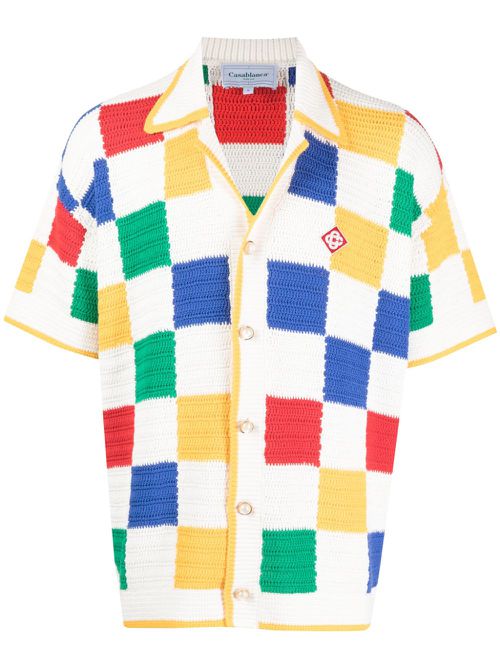 Crochet-knit shirt - Multicolour