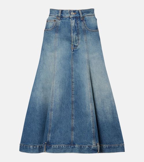 Denim midi skirt