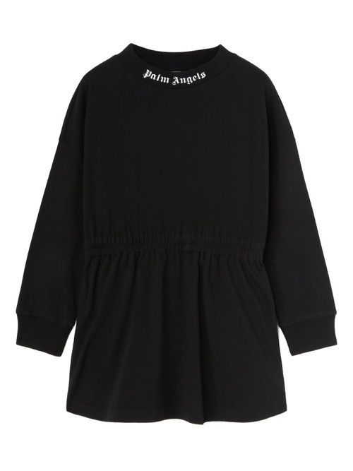 Logo-print cotton dress - Black