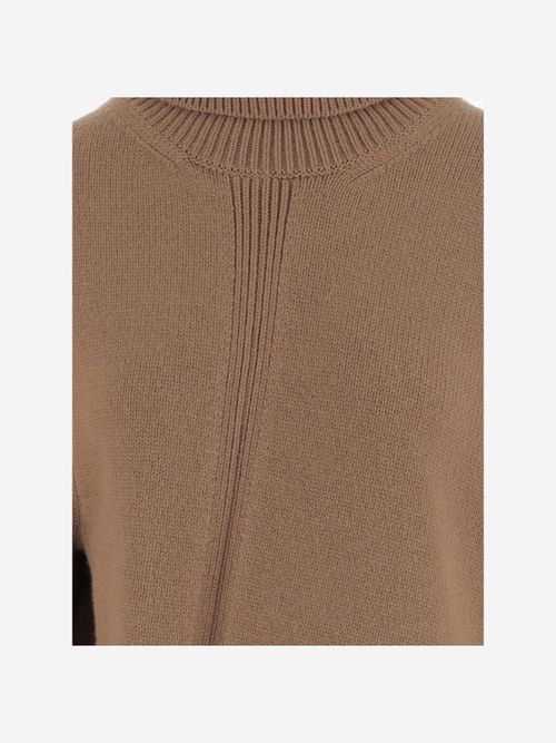 Asymmetrical Wool-Blend Sweater — Beige