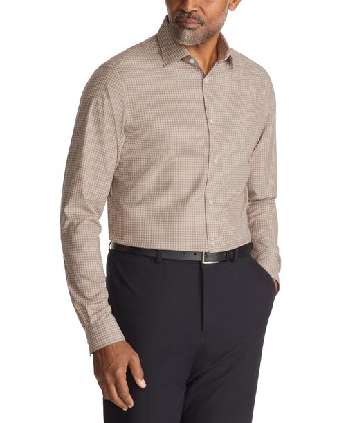 Men's Collared Regular Fit Dress Shirt - Taupe