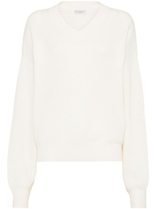 Ribbed sweater - White