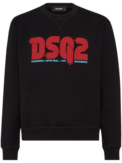 Logo-print cotton sweatshirt - Black