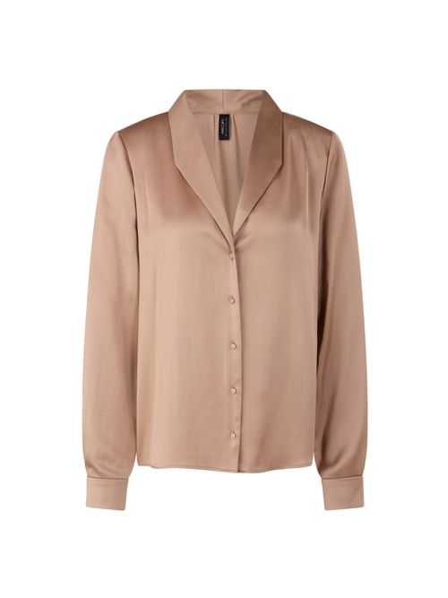 Marc Cain Blouse with lapel collar, brown, 34 N