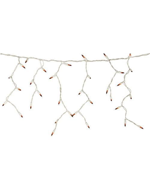 Northlight 100 Count Orange Mini Icicle Christmas Lights - 3.5ft White Wire