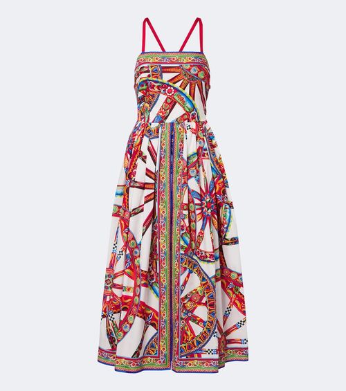 Carretto gathered cotton poplin midi dress