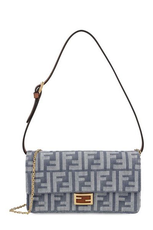 Fendi Baguette FF Jacquard Chain-Linked Wallet