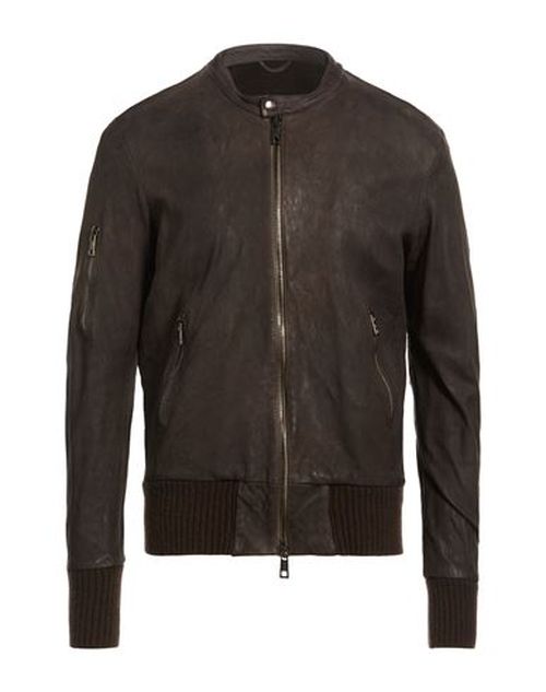 Man Jacket Dark brown Size 40 Leather