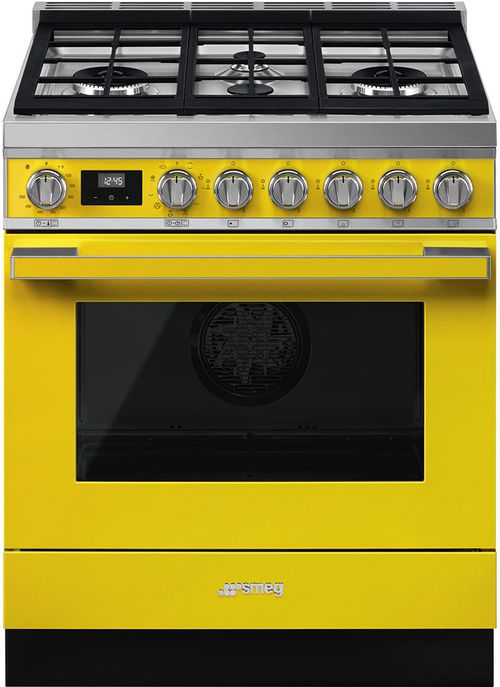 Smeg Portofino 30" Dual Fuel Natural Gas Range CPF30UGMYW