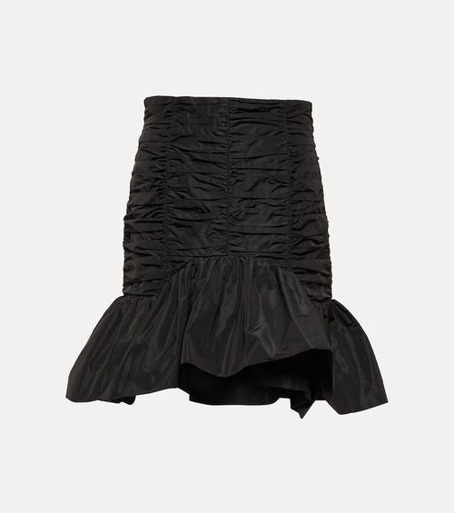Ruched faille miniskirt