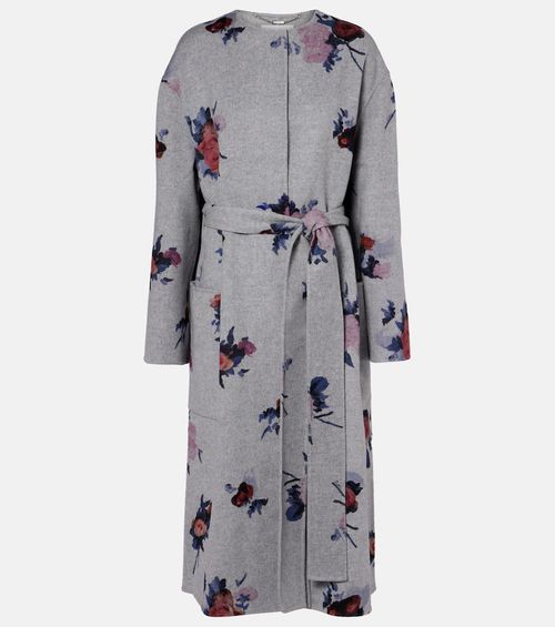Floral wool coat