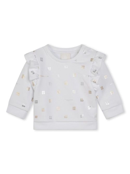 4G-print cottonp-blend sweatshirt - Silver