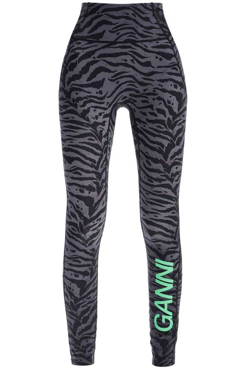 Leggings In Recycled Nylon With Zebra Print