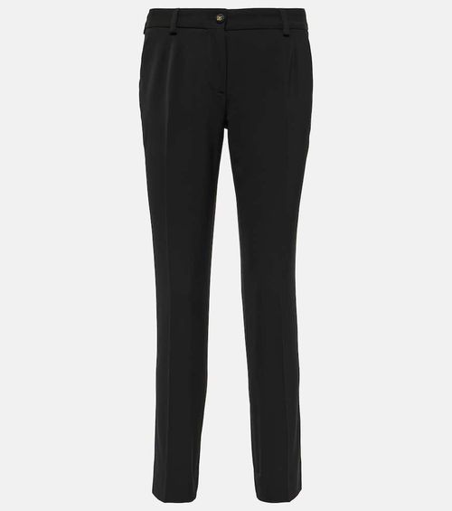 Low-rise wool-blend slim pants