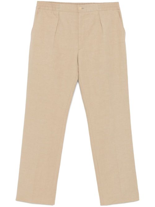 Slub-texture trousers - Brown