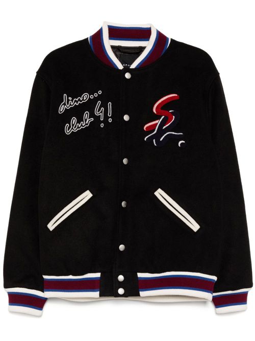 Logo patch bomber jacket - Black