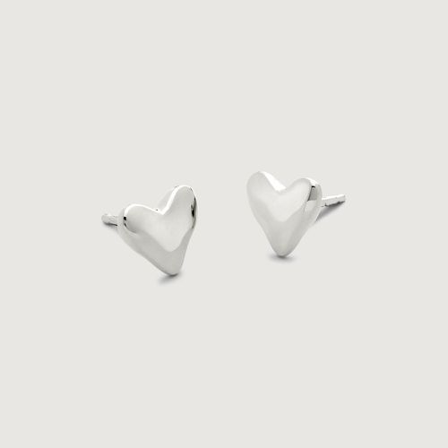 Sterling Silver Heart Stud Earrings