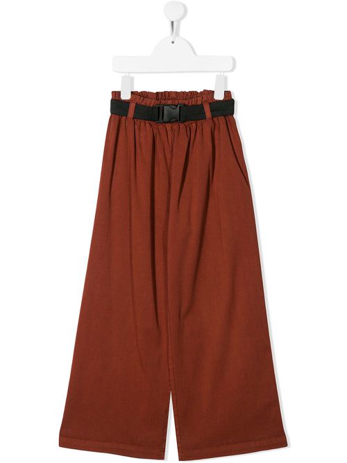 Loose-fit flared trousers - Brown