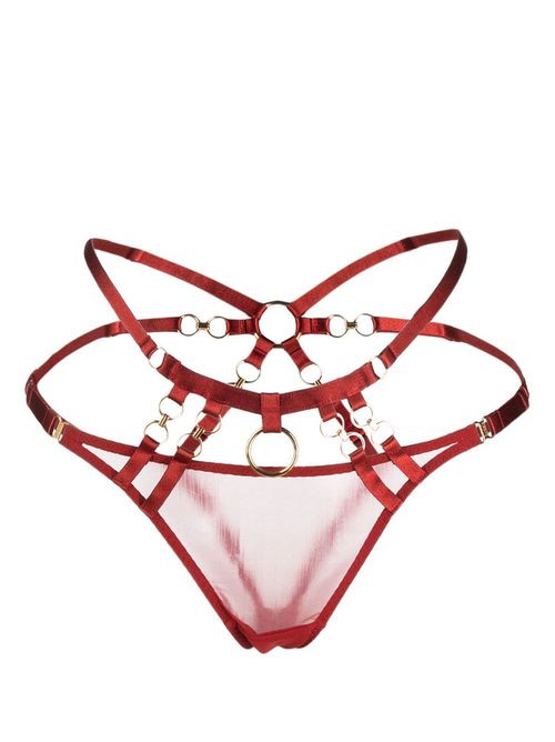 Kleio backless satin briefs - Red