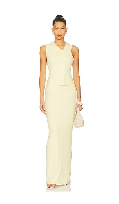 ALL THE WAYS Iris Maxi Skirt Set in Lemon.  XS. Also in L, M, S
