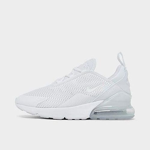 Little Kids Air Max 270 Casual Shoes in White/Metallic Silver