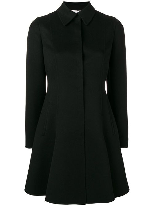 Valentino Garavani single-breasted flared coat - Black